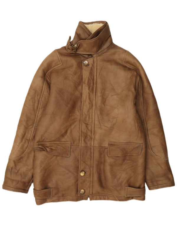 Vintage Herre Shearling Jacket IT 50 Large Beige