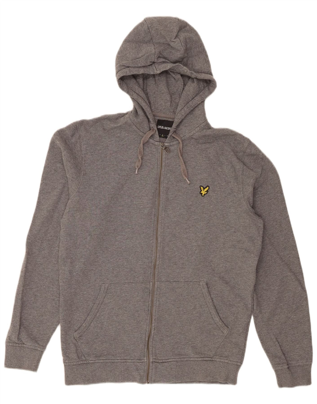 Lyle & Scott hættetrøje med lynlås til mænd mellemgrå flækket bomuld