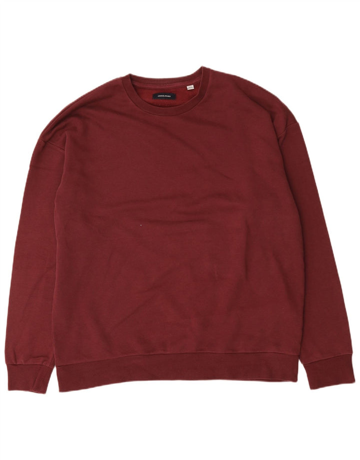 Jack & Jones Sweatshirt til mænd 2XL rødbrun bomuld