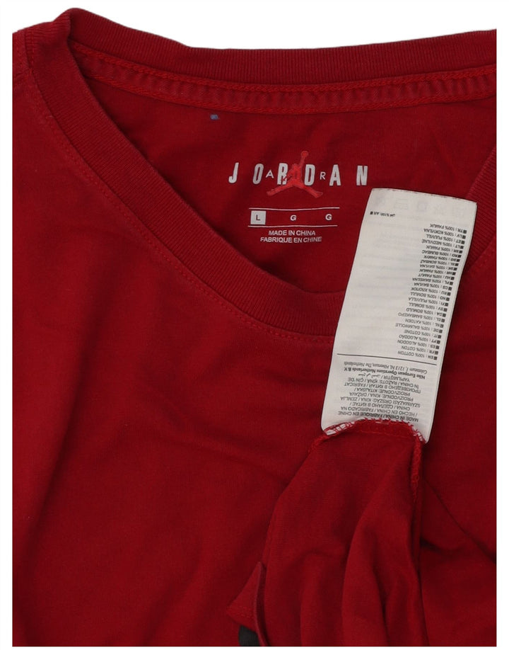 Jordan Herre grafisk T-shirt Top Stor rød bomuld