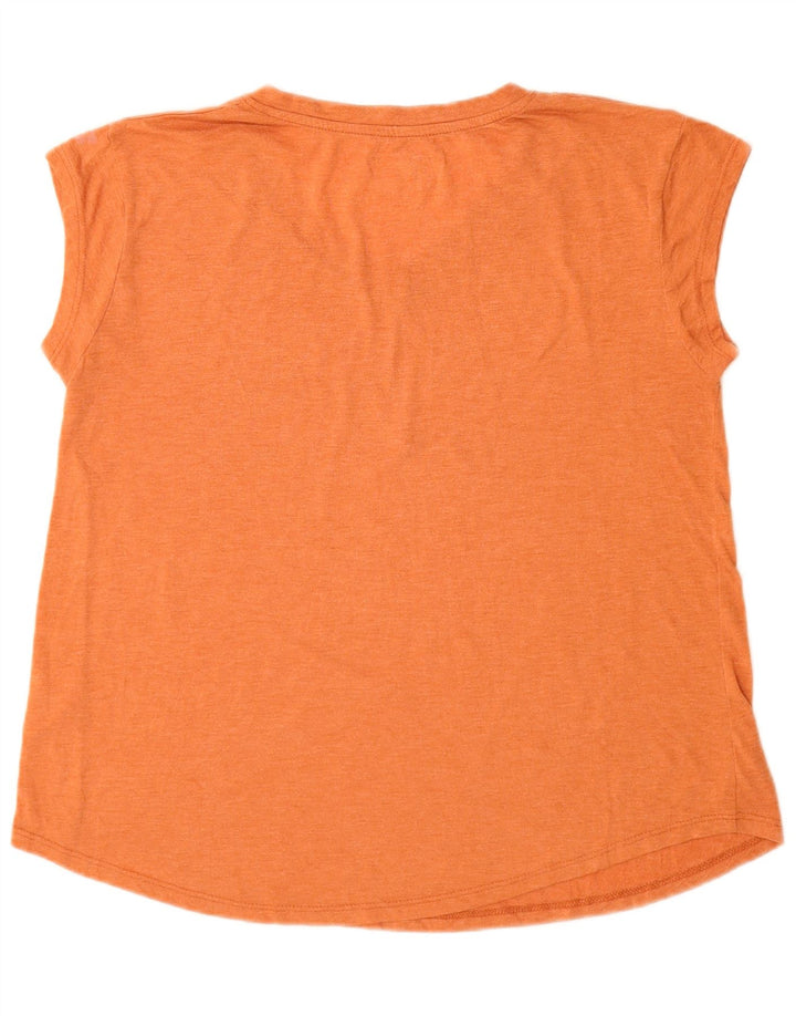 Russell Athletic Womens Grafisk T-Shirt Top US 12/14 Large Orange Polyester