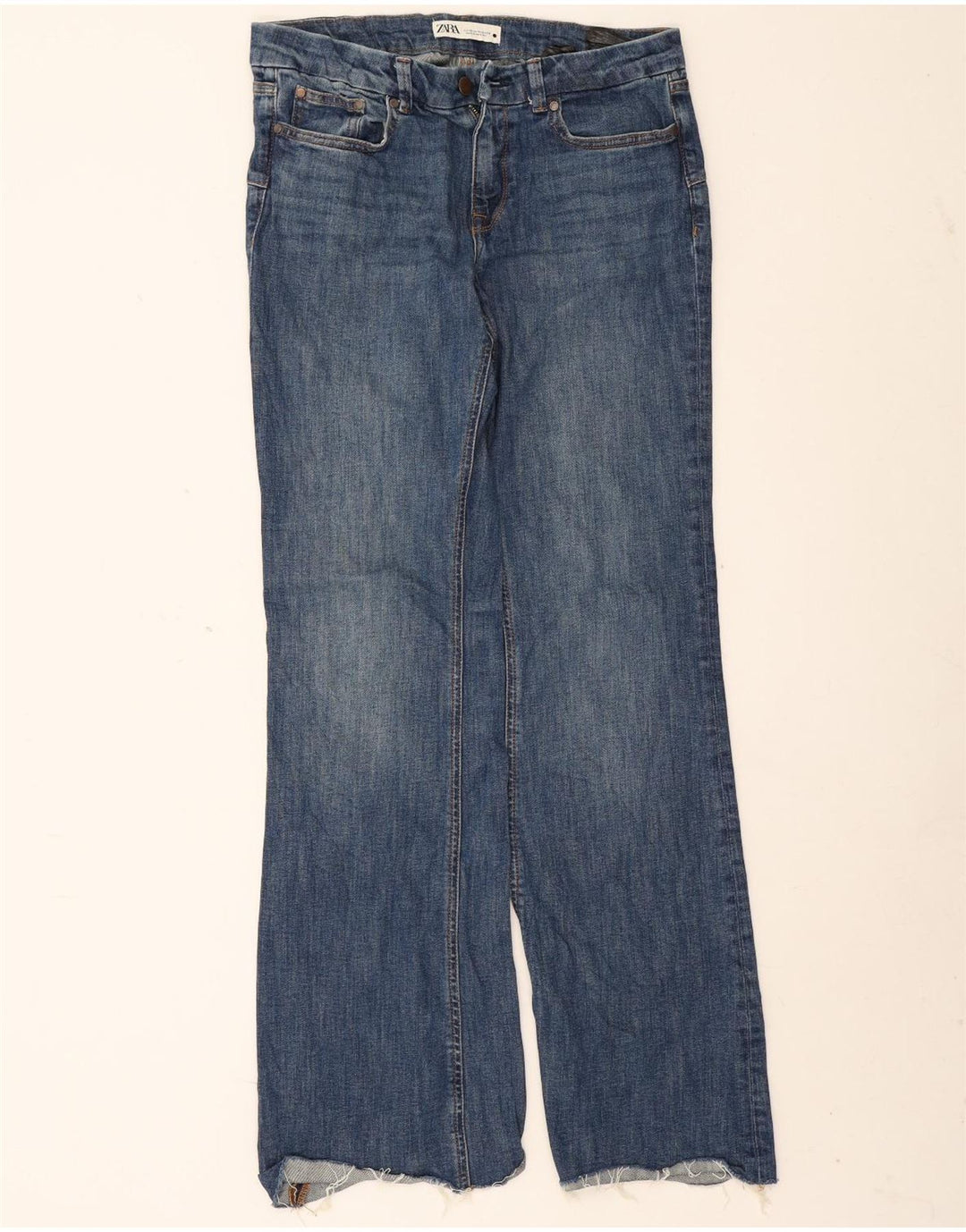 Zara Dame Flared Jeans EU 38 Small W28 L33 Blå Bomuld