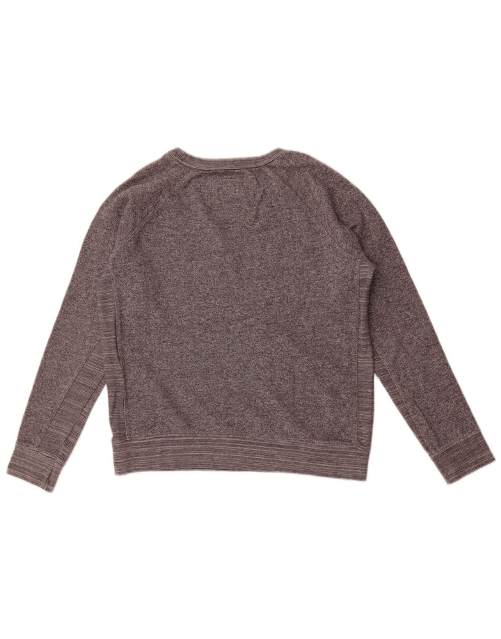Playlife Womens Graphic Crop Sweatshirt Jumper UK 14 Medium Grey Flecked