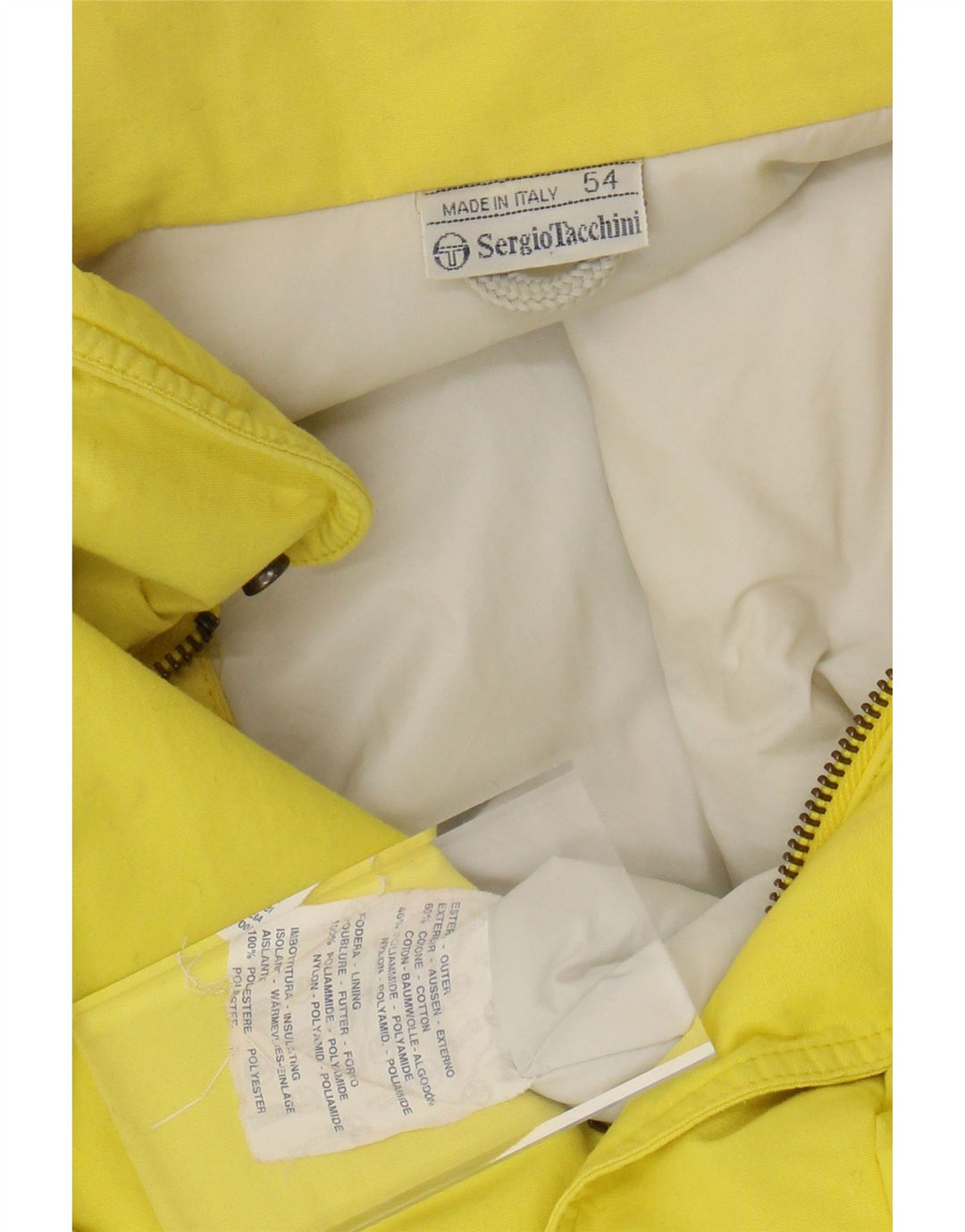 SERGIO TACCHINI Herre grafisk hætte skijakke IT 54 2XL gul bomuld