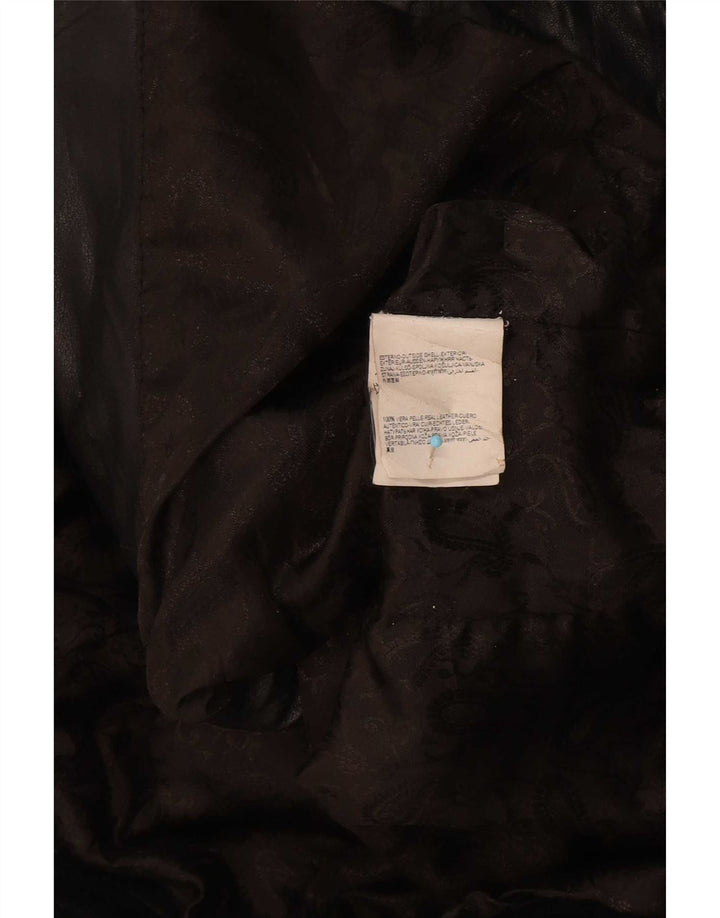BVS Dame Læder Biker Jacket EU 48 2XL Sort