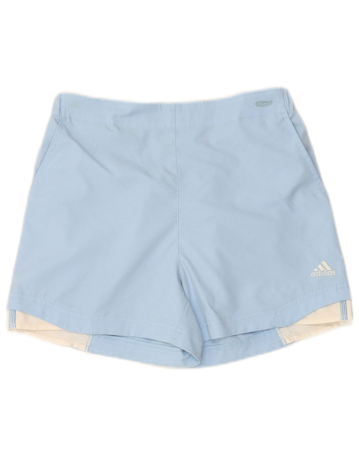ADIDAS Womens Sport Shorts UK 10 Small  Blue Polyester