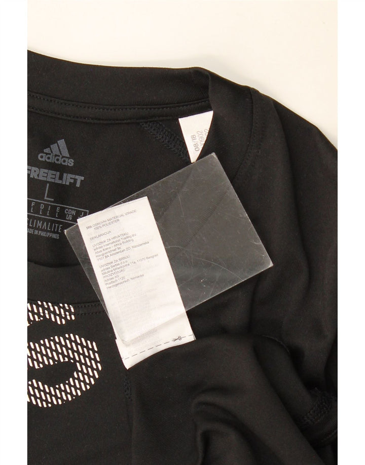 ADIDAS Herre Climalite grafisk T-shirt Top Stor sort polyester