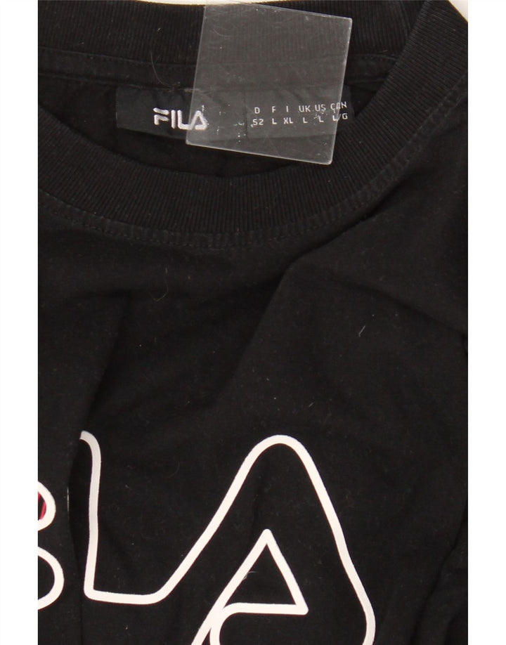 Fila Herre Grafisk T-Shirt Top Stor Sort