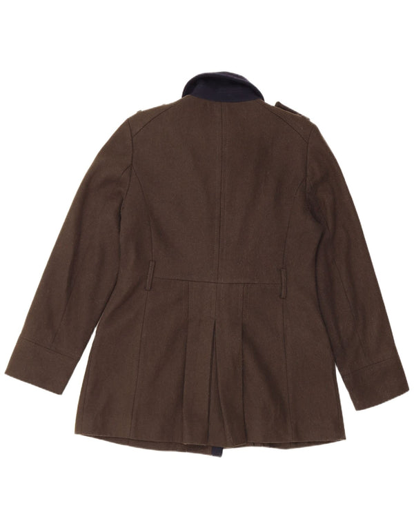 Buffalo Dame David Bitton Dobbeltradet Frakke UK 12 Medium Khaki