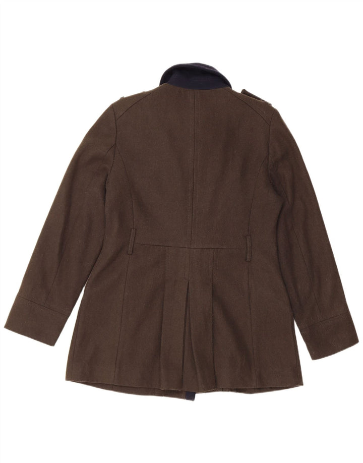 Buffalo Dame David Bitton Dobbeltradet Frakke UK 12 Medium Khaki
