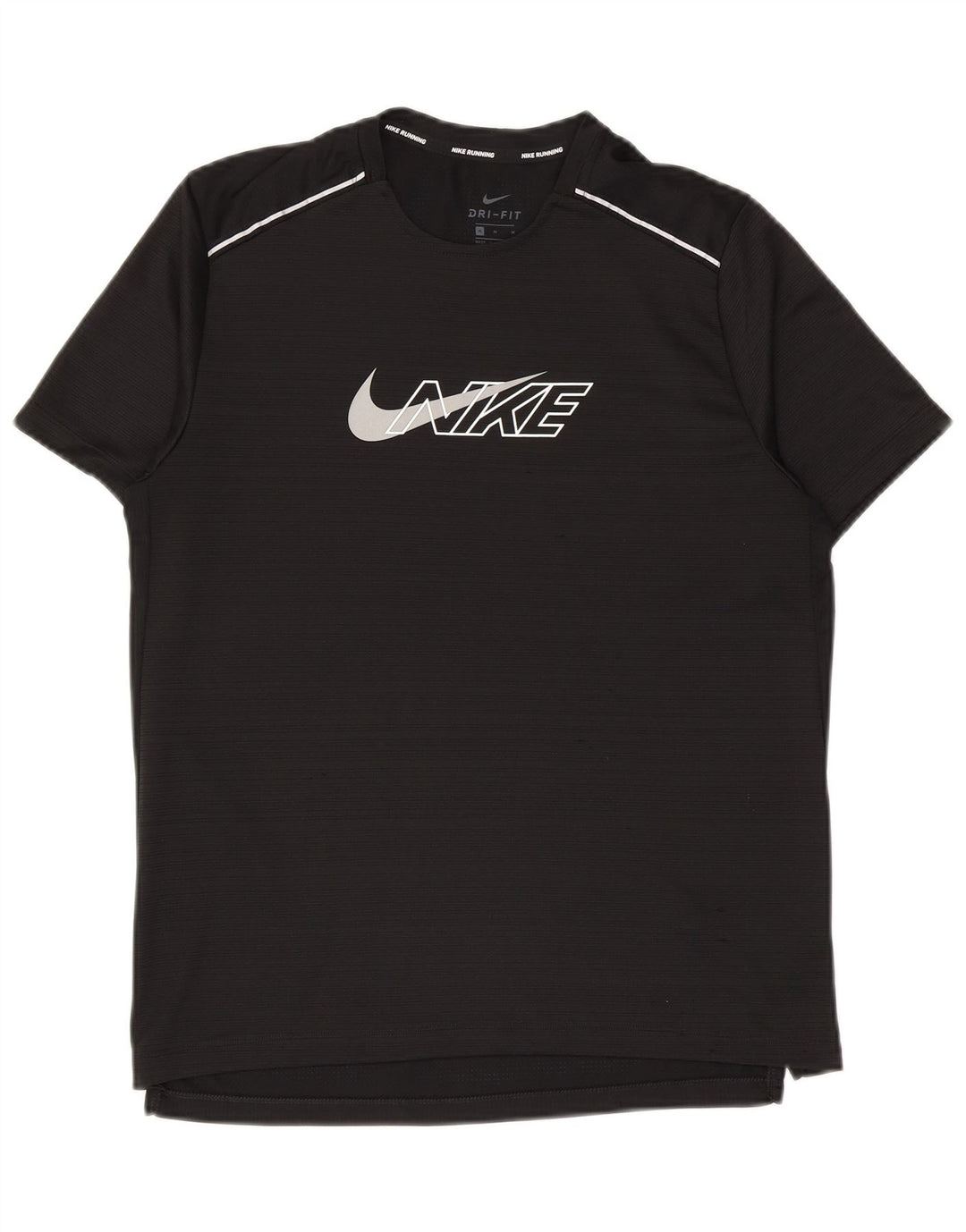 Nike Herre Dri Fit Grafisk T-Shirt Top Medium Sort Polyester