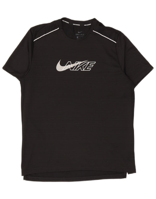 Nike Herre Dri Fit Grafisk T-Shirt Top Medium Sort Polyester