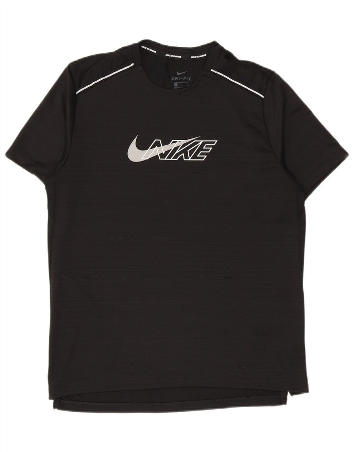 Nike Herre Dri Fit Grafisk T-Shirt Top Medium Sort Polyester