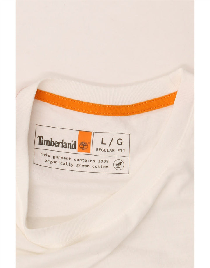 TIMBERLAND Herre Regular Fit T-shirt Top Stor hvid bomuld