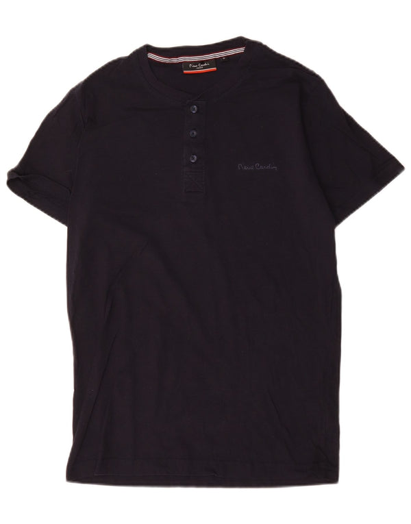 Pierre Cardin Herre T-shirt Top Lille marineblå bomuld
