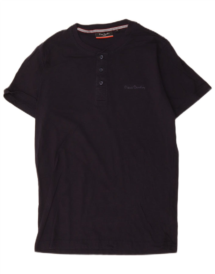 Pierre Cardin Herre T-shirt Top Lille marineblå bomuld