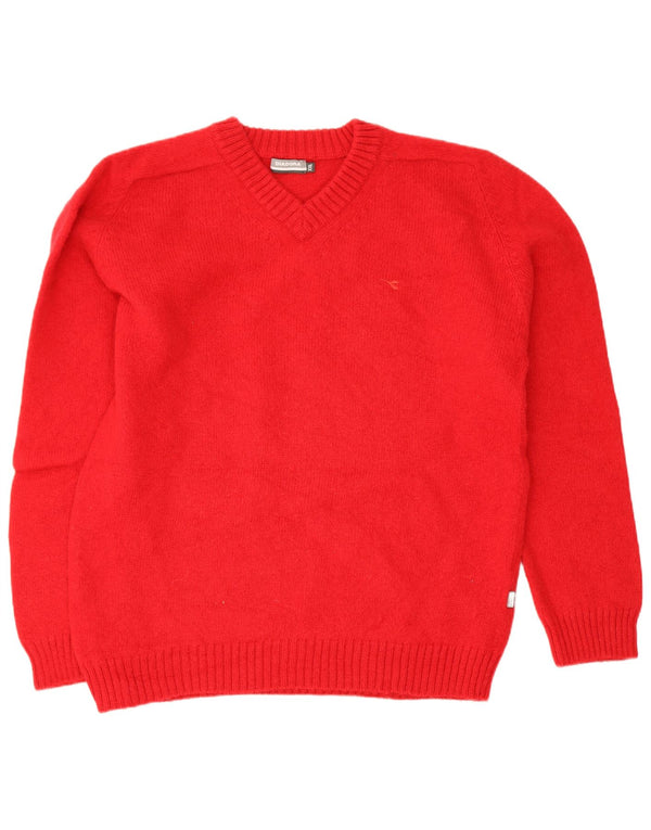 Diadora Dame V-hals sweater UK 20 2XL Rød Uld