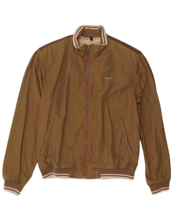 Geox Respira Mens Bomber Jacket UK 40 Large Khaki Cotton