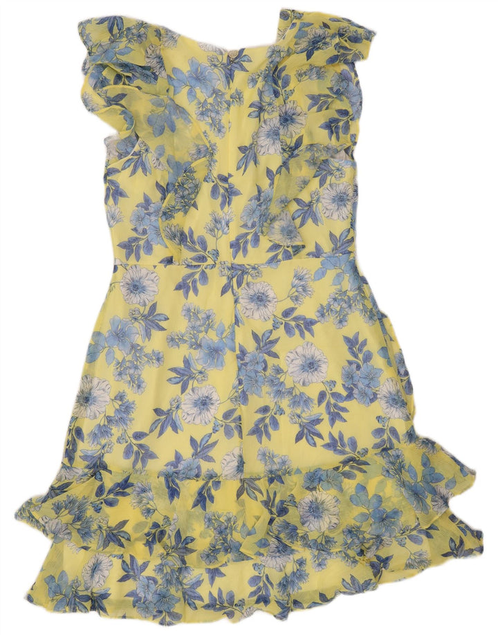 TOMMY HILFIGER A-line kjole til kvinder US 8 Medium Yellow Floral Polyester