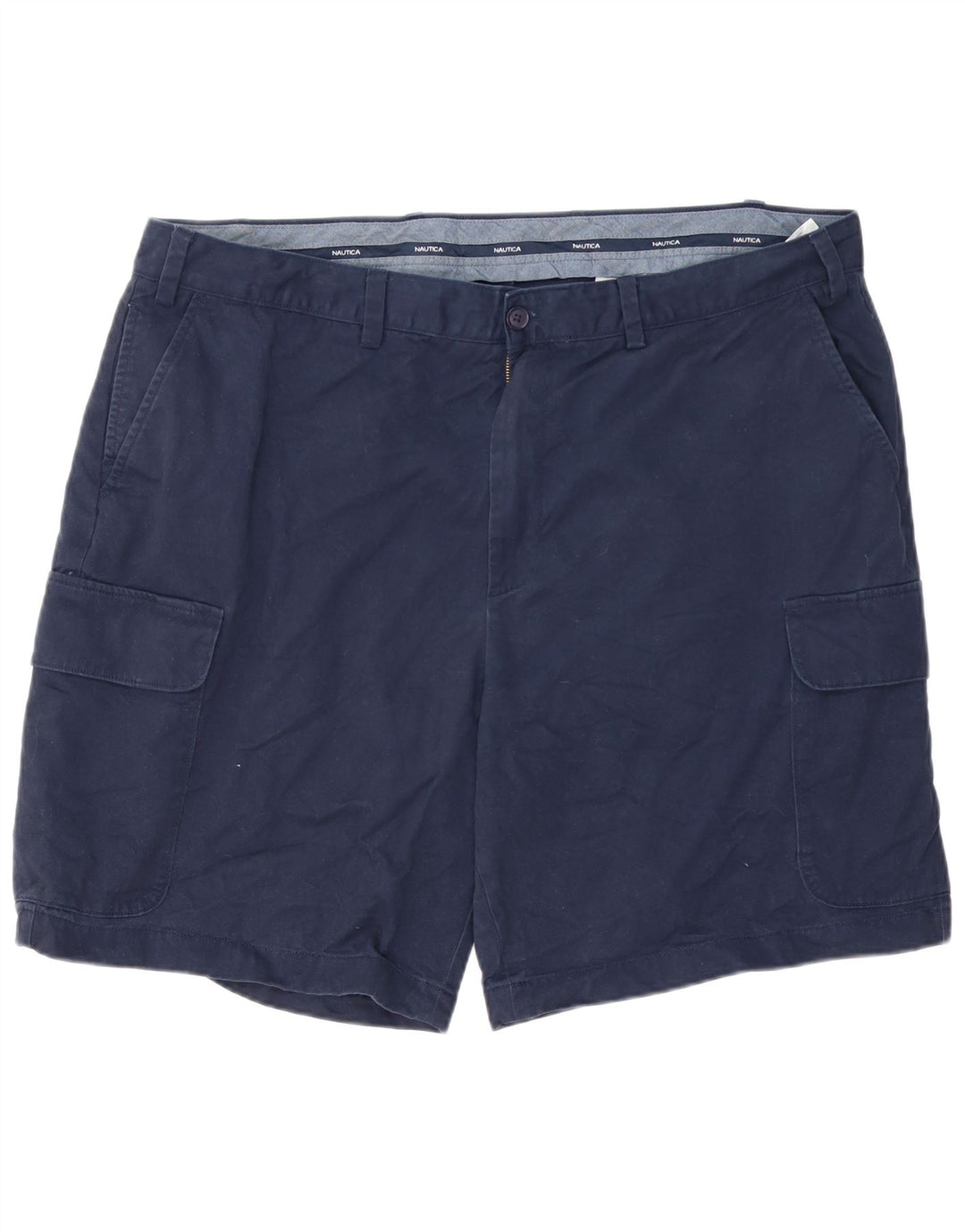 NAUTICA Herre Cargo Shorts W44 2XL Marineblå Bomuld