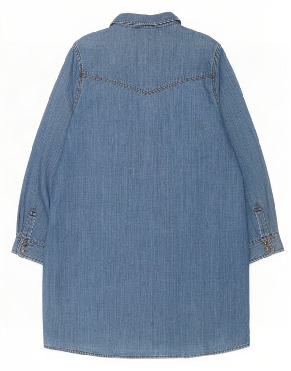 Marks & Spencer Dame Langærmet Denim Skjortekjole UK 18 XL Blå Bomuld