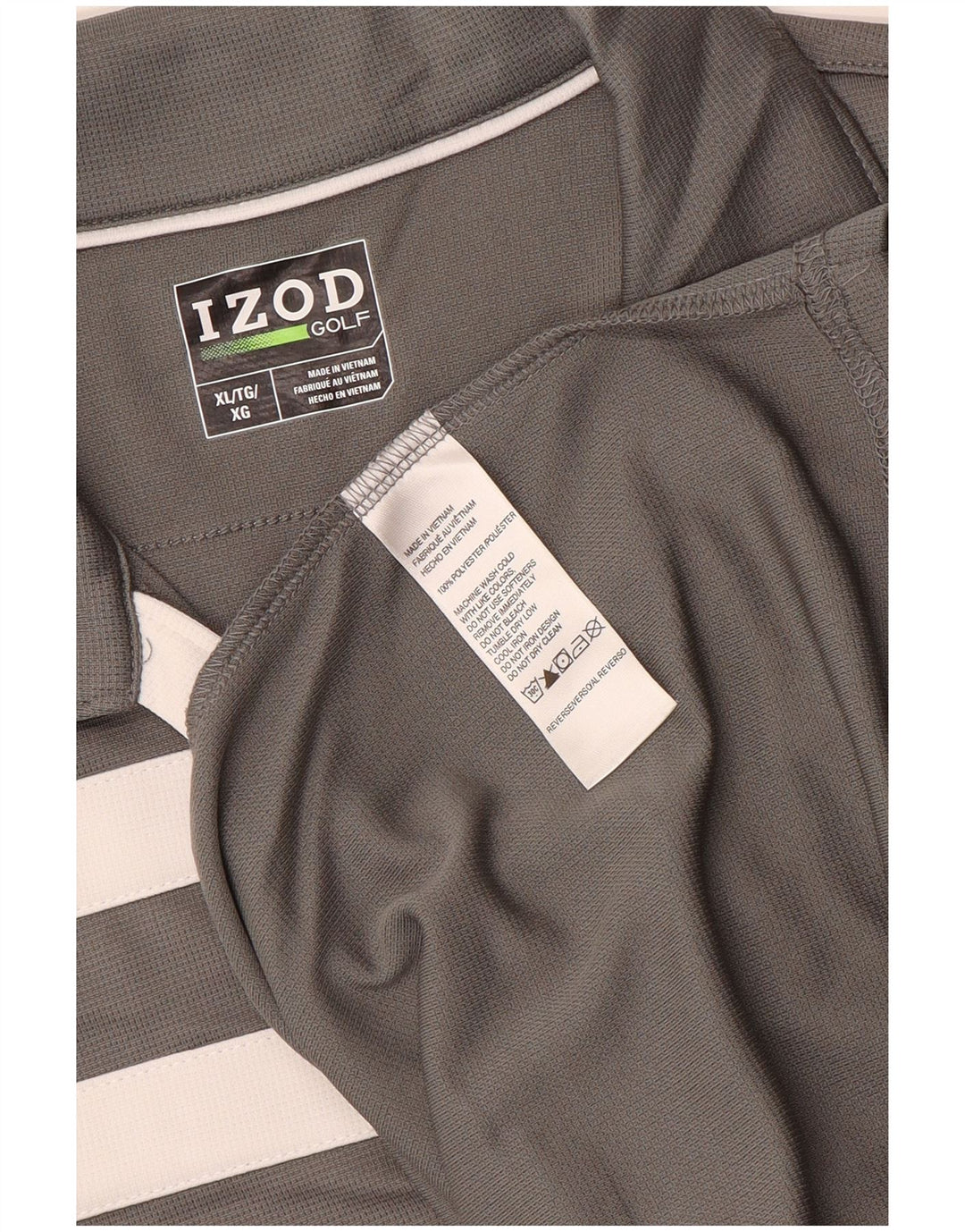 IZOD ærmeløs poloshirt til kvinder UK 18 XL Grå Colourblock Polyester
