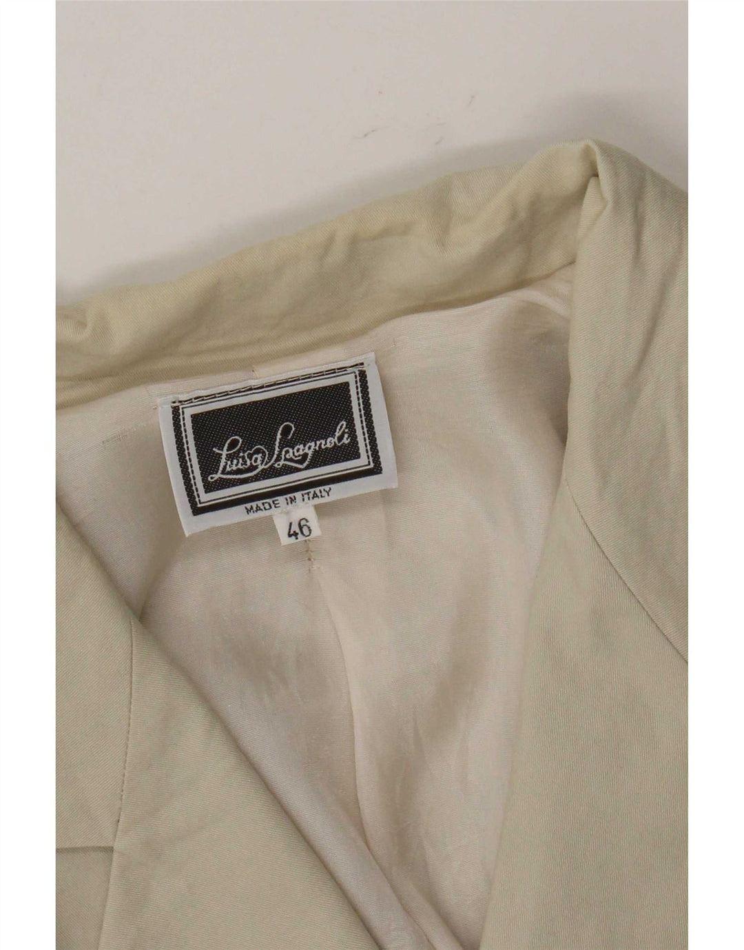Luisa Spagnoli Dame Kortærmet 3-knaps Blazer Jakke IT 46 Stor Beige