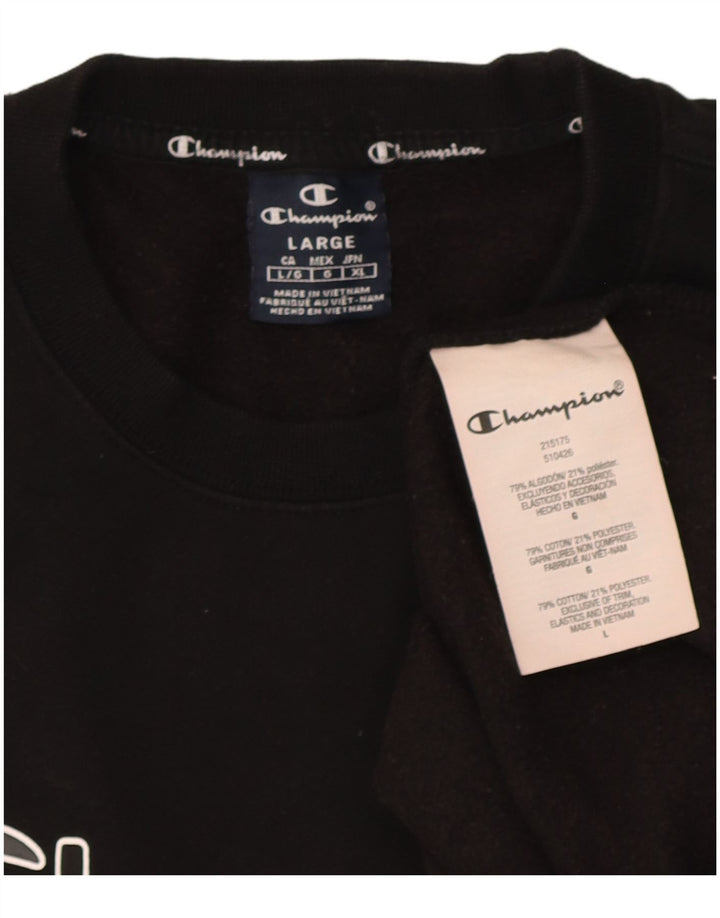 Champion Herre Grafisk Sweatshirt Jumper Stor Sort Bomuld