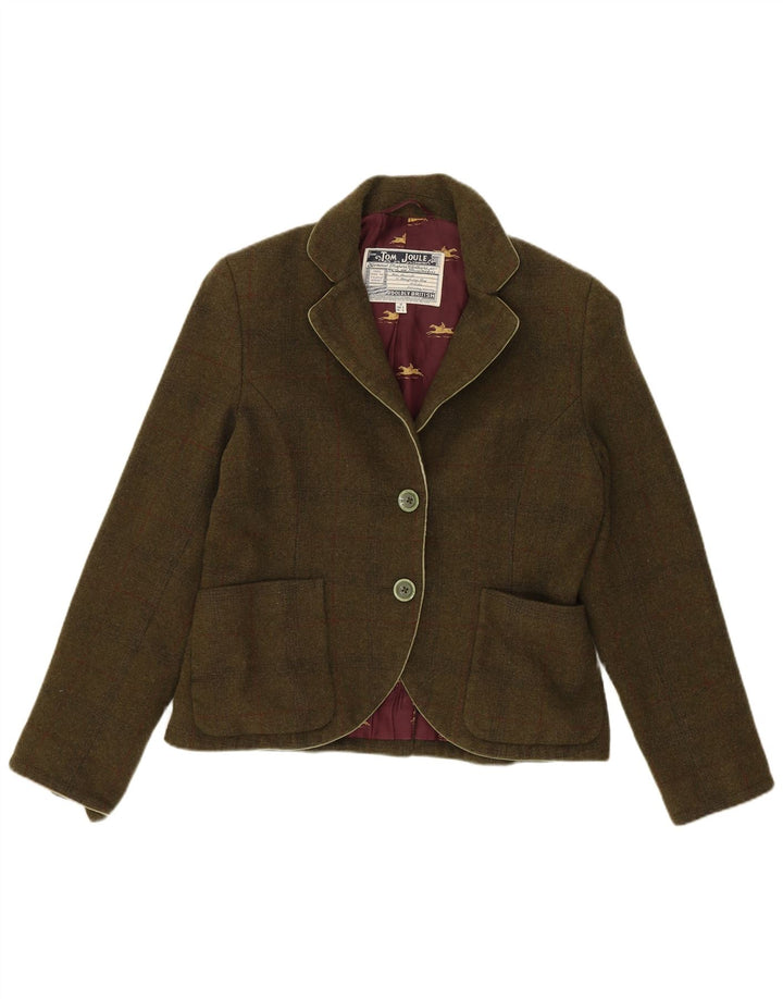 Joules Dame 2 Button Blazer Jacket UK 10 Small Green Wool