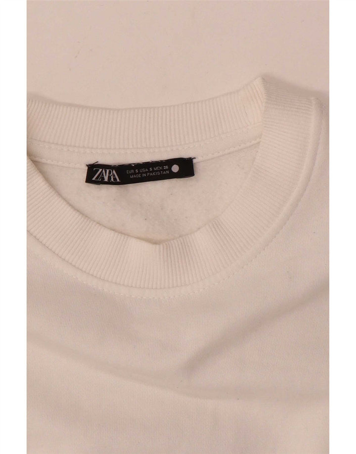 Zara Sweatshirt Jumper UK 10 Small White