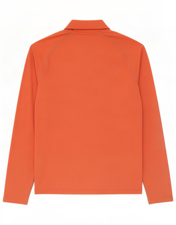Asics Womens Zip Neck Pullover Træningsdragt Top UK 12 Medium Orange Polyester