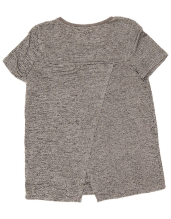 Oasis Dame T-Shirt Top UK 10 Small Grå Flecked Polyester