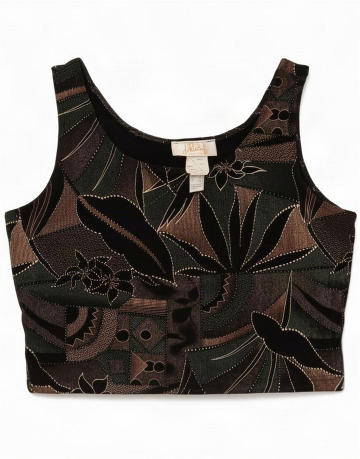 J.Ribkoff Womens Abstrakt mønster Crop Top UK 16 Large Multicoloured