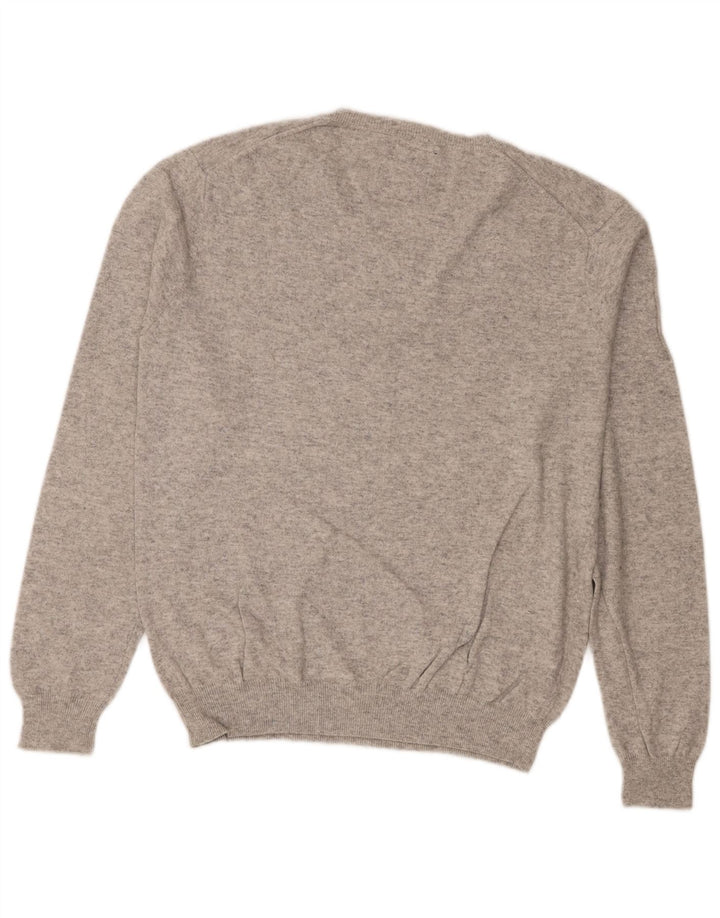 Sun68 Herre V-hals sweater Stor grå bomuld