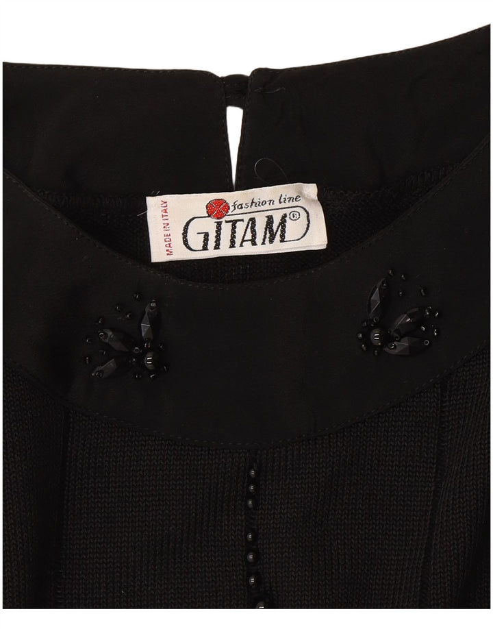 Gitam Dame Boat Neck Jumper Sweater UK 16 Large Black