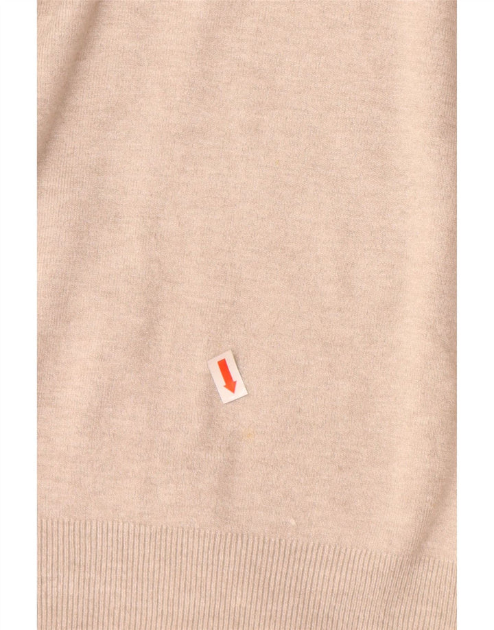 ZARA Dame V-hals sweater UK 12 Medium Beige