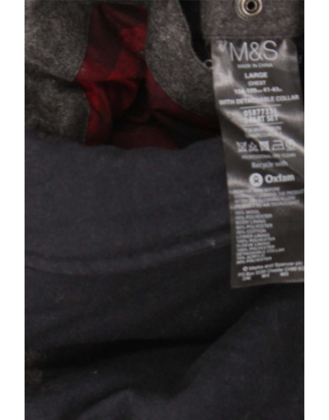 Marks & Spencer Herre polstret jakke UK 41 Large Grey Colourblock Uld