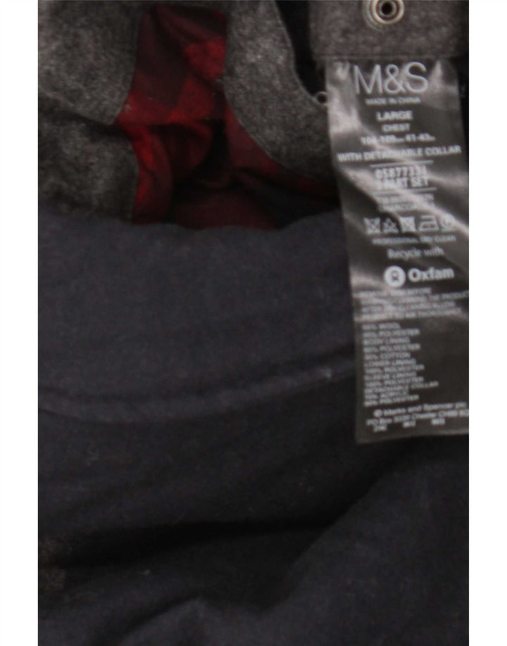 Marks & Spencer Herre polstret jakke UK 41 Large Grey Colourblock Uld
