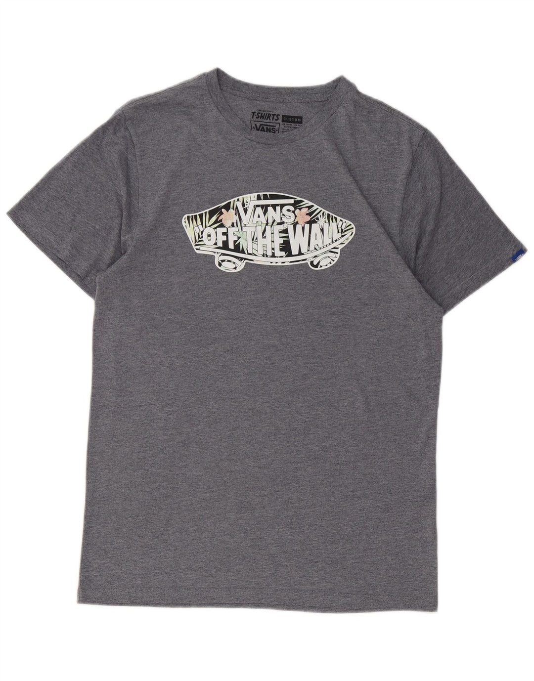 Vans Herre grafisk T-shirt Top Medium Grey Flecked Bomuld