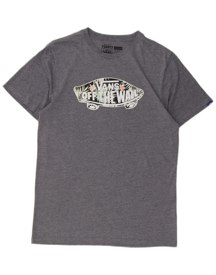 Vans Herre grafisk T-shirt Top Medium Grey Flecked Bomuld