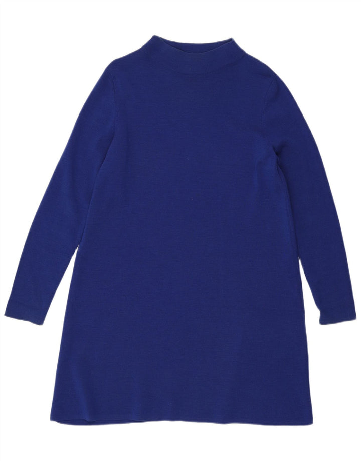 Cos Dame Jumper Dress UK 10 Small Blue Wool