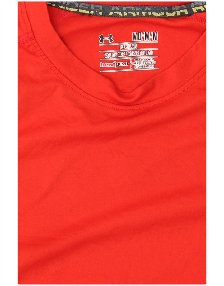 Under Armour Herre Heat Gear T-Shirt Top Medium Rød Polyester