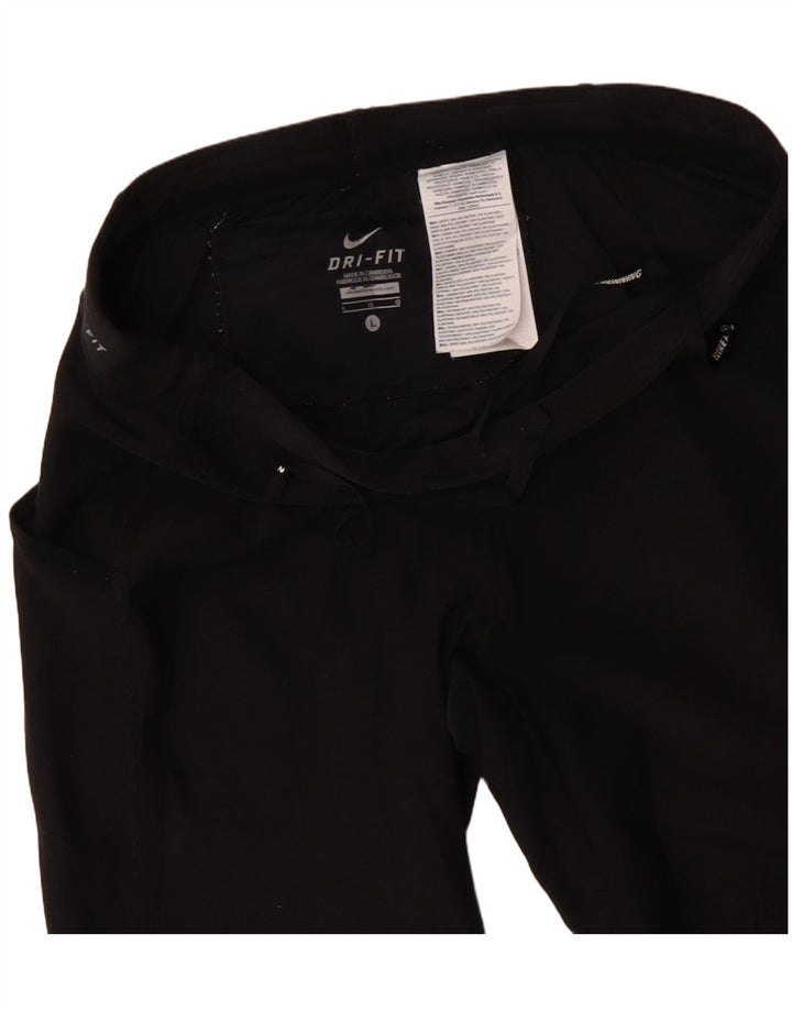 NIKE Dame Dri Fit Capri træningsdragt Bukser UK 14 Stor sort polyester