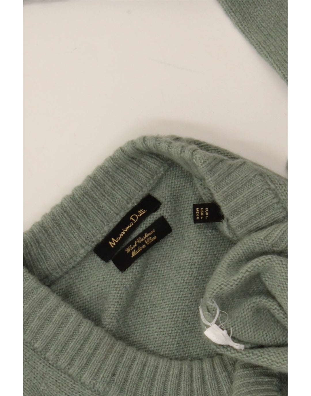 Massimo Dutti Herre Crew Neck Jumper Sweater Stor Grøn Uld