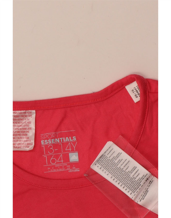 ADIDAS piger Climalite grafisk t-shirt top 13-14 år Pink bomuld