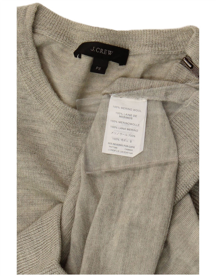 J. CREW Dame Boat Neck Jumper Sweater UK 10 Small Grey Merino Wool