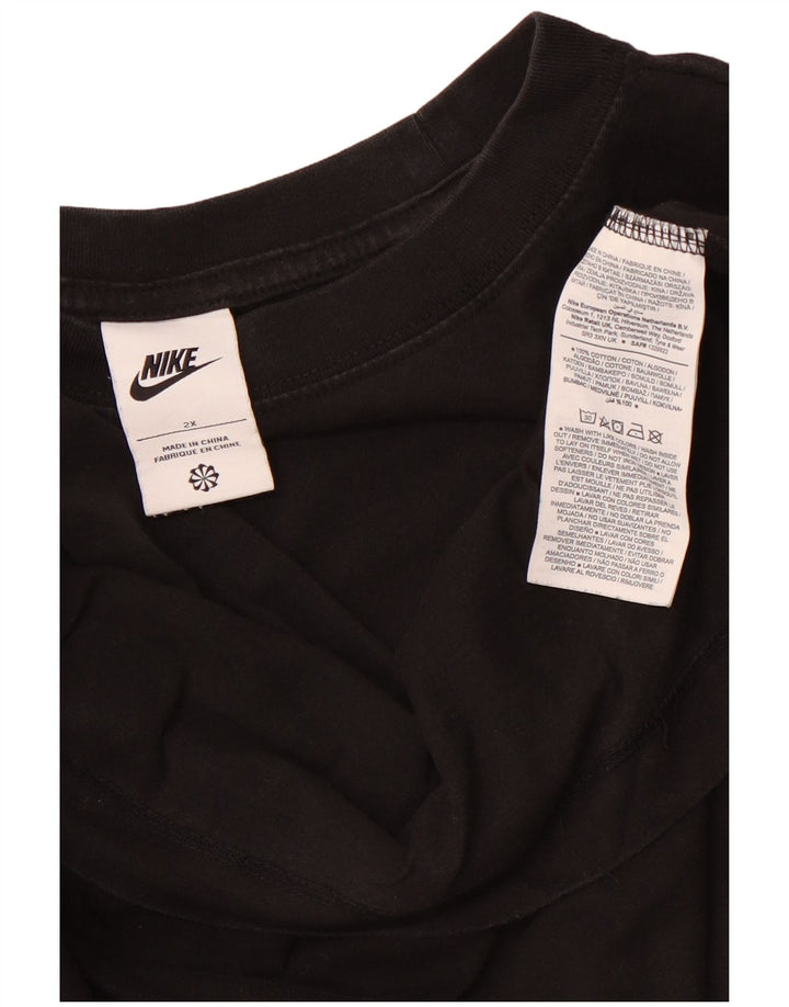 NIKE T-shirt top til kvinder UK 20 2XL Sort bomuld