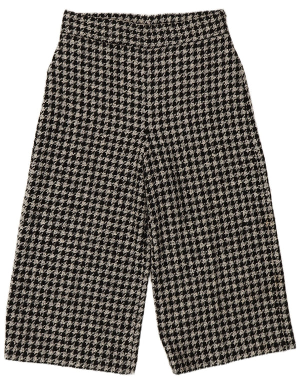 Zara Dame Capri Bukser Large W30 L20 Sort Houndstooth