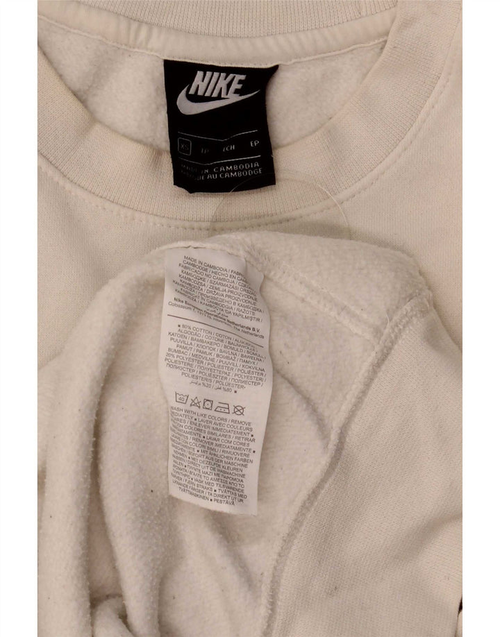 Nike Herre Loose Fit Sweatshirt Jumper XS Hvid Bomuld