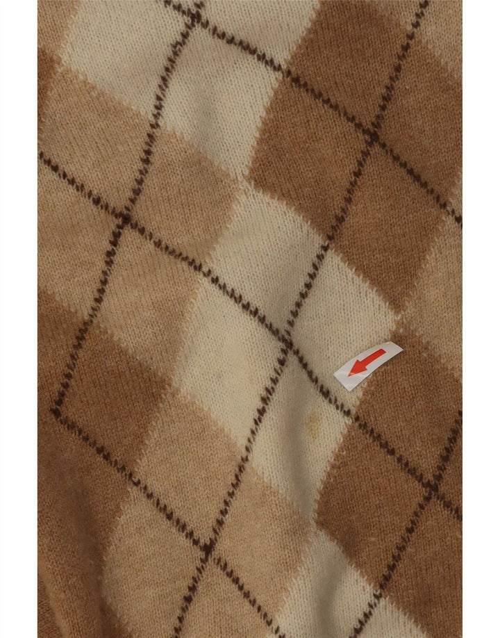 WESTBURY Herre V-hals sweater IT 52/54 Large Beige Argyle/Diamond